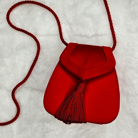 NORDSTROM Ruby Satin Tassle Mini Shoulder Bag - Picture 2 of 5